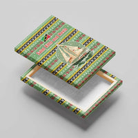 Saint Kitts and Nevis Christmas Canvas Wall Art with Green Red Black Xmas Sailboat and Map - Wonder Print Shop