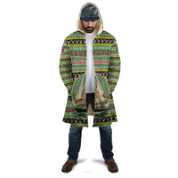 Saint Kitts and Nevis Christmas Cloak with Green Red Black Xmas Sailboat and Map - Wonder Print Shop