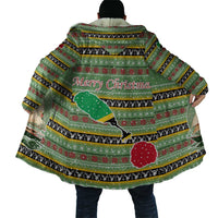 Saint Kitts and Nevis Christmas Cloak with Green Red Black Xmas Sailboat and Map - Wonder Print Shop