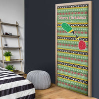 Saint Kitts and Nevis Christmas Door Cover with Green Red Black Xmas Sailboat and Map - Wonder Print Shop