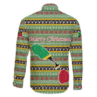 Saint Kitts and Nevis Christmas Family Matching Mermaid Dress and Hawaiian Shirt with Green Red Black Xmas Sailboat and Map - Wonder Print Shop