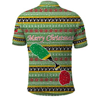 Saint Kitts and Nevis Christmas Polo Shirt with Green Red Black Xmas Sailboat and Map - Wonder Print Shop