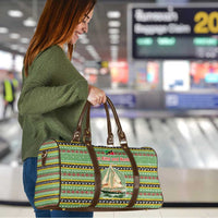 Saint Kitts and Nevis Christmas Travel Bag with Green Red Black Xmas Sailboat and Map - Wonder Print Shop