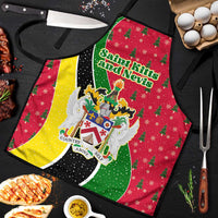 Saint Kitts and Nevis Christmas Apron with Red Green Black Xmas Monkey Gift and Coat of Arms - Wonder Print Shop