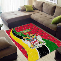 Saint Kitts and Nevis Christmas Area Rug with Red Green Black Xmas Monkey Gift and Coat of Arms - Wonder Print Shop