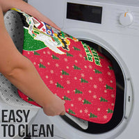 Saint Kitts and Nevis Christmas Bathroom Set with Red Green Black Xmas Monkey Gift and Coat of Arms - Wonder Print Shop