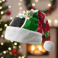 Saint Kitts and Nevis Christmas Santa Hat with Red Green Black Xmas Monkey Gift and Coat of Arms - Wonder Print Shop