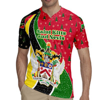 Saint Kitts and Nevis Christmas Rugby Jersey with Red Green Black Xmas Monkey Gift and Coat of Arms - Wonder Print Shop