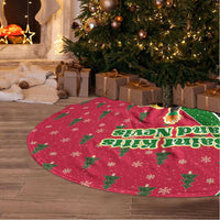 Saint Kitts and Nevis Christmas Tree Skirt with Red Green Black Xmas Monkey Gift and Coat of Arms - Wonder Print Shop