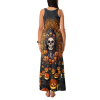 Halloween Skull Family Matching Tank Maxi Dress and Hawaiian Shirt Pumpkin-Themed - Wonder Print Shop