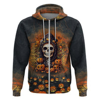 Halloween Skull Hoodie Pumpkin-Themed - Wonder Print Shop