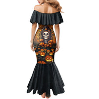 Halloween Skull Mermaid Dress Pumpkin-Themed - Wonder Print Shop