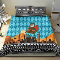 Afghanistan Christmas Bedding Set with Santa on Flying Carpet Mosque Camels and Desert Sunset Design - Wonder Print Shop