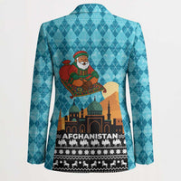 Afghanistan Christmas Blazer with Santa on Flying Carpet Mosque Camels and Desert Sunset Design - Wonder Print Shop