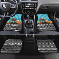 Afghanistan Christmas Car Mats with Santa on Flying Carpet Mosque Camels and Desert Sunset Design - Wonder Print Shop