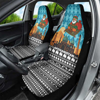 Afghanistan Christmas Car Seat Cover with Santa on Flying Carpet Mosque Camels and Desert Sunset Design - Wonder Print Shop