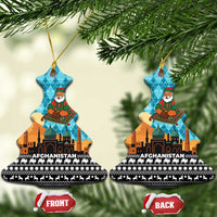 Afghanistan Christmas Ceramic Ornament with Santa on Flying Carpet Mosque Camels and Desert Sunset Design - Wonder Print Shop