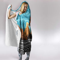 Afghanistan Christmas Hooded Blanket with Santa on Flying Carpet Mosque Camels and Desert Sunset Design - Wonder Print Shop
