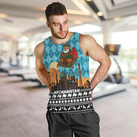 Afghanistan Christmas Men Tank Top with Santa on Flying Carpet Mosque Camels and Desert Sunset Design - Wonder Print Shop