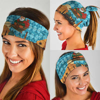 Afghanistan Christmas Neck Gaiter with Santa on Flying Carpet Mosque Camels and Desert Sunset Design - Wonder Print Shop