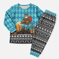 Afghanistan Christmas Pajama Set with Santa on Flying Carpet Mosque Camels and Desert Sunset Design - Wonder Print Shop