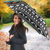 Afghanistan Christmas Umbrella with Santa on Flying Carpet Mosque Camels and Desert Sunset Design - Wonder Print Shop