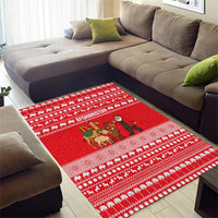 Afghanistan Christmas Area Rug with Santa Camels Sheep Traditional Pattern and Festive Design - Wonder Print Shop