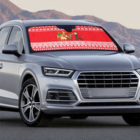 Afghanistan Christmas Auto Sun Shade with Santa Camels Sheep Traditional Pattern and Festive Design - Wonder Print Shop