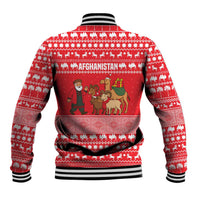 Afghanistan Christmas Baseball Jacket with Santa Camels Sheep Traditional Pattern and Festive Design - Wonder Print Shop