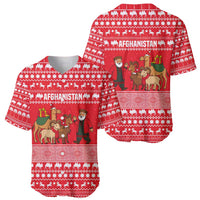 Afghanistan Christmas Baseball Jersey with Santa Camels Sheep Traditional Pattern and Festive Design - Wonder Print Shop