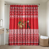 Afghanistan Christmas Bathroom Set with Santa Camels Sheep Traditional Pattern and Festive Design - Wonder Print Shop