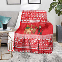 Afghanistan Christmas Blanket with Santa Camels Sheep Traditional Pattern and Festive Design - Wonder Print Shop