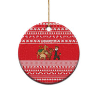 Afghanistan Christmas Ceramic Ornament with Santa Camels Sheep Traditional Pattern and Festive Design - Wonder Print Shop