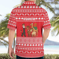 Afghanistan Christmas Hawaiian Shirt with Santa Camels Sheep Traditional Pattern and Festive Design - Wonder Print Shop