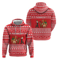 Afghanistan Christmas Hoodie with Santa Camels Sheep Traditional Pattern and Festive Design - Wonder Print Shop