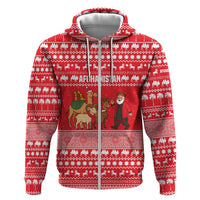 Afghanistan Christmas Hoodie with Santa Camels Sheep Traditional Pattern and Festive Design - Wonder Print Shop