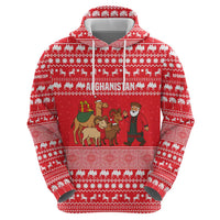 Afghanistan Christmas Hoodie with Santa Camels Sheep Traditional Pattern and Festive Design - Wonder Print Shop