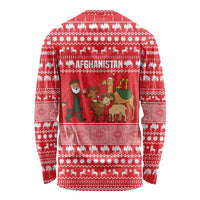 Afghanistan Christmas Long Sleeve Shirt with Santa Camels Sheep Traditional Pattern and Festive Design - Wonder Print Shop