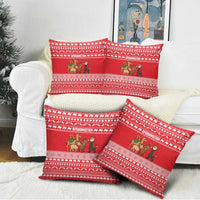 Afghanistan Christmas Pillow Cover with Santa Camels Sheep Traditional Pattern and Festive Design - Wonder Print Shop