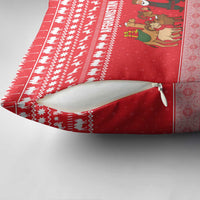 Afghanistan Christmas Pillow Cover with Santa Camels Sheep Traditional Pattern and Festive Design - Wonder Print Shop