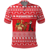 Afghanistan Christmas Polo Shirt with Santa Camels Sheep Traditional Pattern and Festive Design - Wonder Print Shop