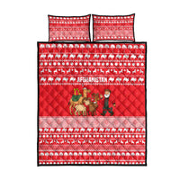 Afghanistan Christmas Quilt Bed Set with Santa Camels Sheep Traditional Pattern and Festive Design - Wonder Print Shop