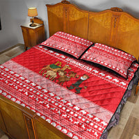 Afghanistan Christmas Quilt Bed Set with Santa Camels Sheep Traditional Pattern and Festive Design - Wonder Print Shop