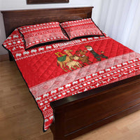 Afghanistan Christmas Quilt Bed Set with Santa Camels Sheep Traditional Pattern and Festive Design - Wonder Print Shop