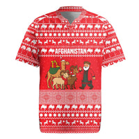 Afghanistan Christmas Rugby Jersey with Santa Camels Sheep Traditional Pattern and Festive Design - Wonder Print Shop