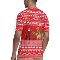Afghanistan Christmas Rugby Jersey with Santa Camels Sheep Traditional Pattern and Festive Design - Wonder Print Shop