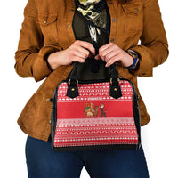 Afghanistan Christmas Shoulder Handbag with Santa Camels Sheep Traditional Pattern and Festive Design - Wonder Print Shop