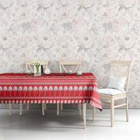Afghanistan Christmas Tablecloth with Santa Camels Sheep Traditional Pattern and Festive Design - Wonder Print Shop