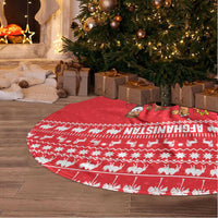 Afghanistan Christmas Tree Skirt with Santa Camels Sheep Traditional Pattern and Festive Design - Wonder Print Shop