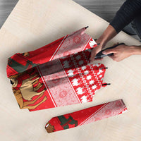 Afghanistan Christmas Umbrella with Santa Camels Sheep Traditional Pattern and Festive Design - Wonder Print Shop